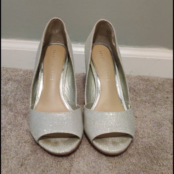 Silver open toe heels - Picture 3 of 6